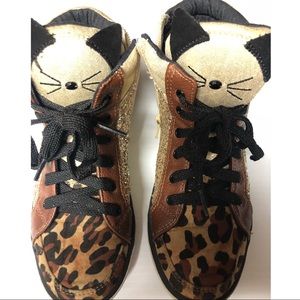 Justice Girls Leopard, Glittered, Kitties sneakers